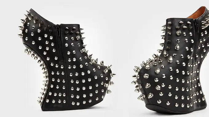 (c) <a href="http://www.fredflare.com/ACCESSORIES-shoes-socks-and-tights/Jeffrey-Campbell-Spiked-Shadow-Cut-Out-Platforms/">fredflare.com</a>