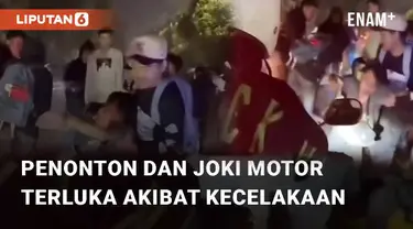 Viral kejadian kecelakaan saat balapan motor diadakan di wilayah Kembangan, Jakarta Barat, Jumat (29/09/2023). Diketahui, beberapa penonton serta joki motor luka-luka cukup parah karena kecelakaan