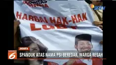 Beredar spanduk PSI dukung LGBT, PSI laporkan peredaran spanduk ke Bareskrim Mabes Polri dan Bawaslu DKI Jakarta.