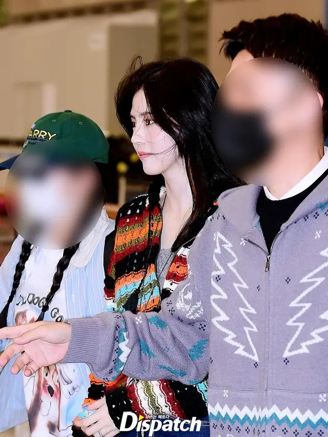 Penampilan Han So Hee pulang dari Hawaii. [Foto: Instagram/koreadispatch]