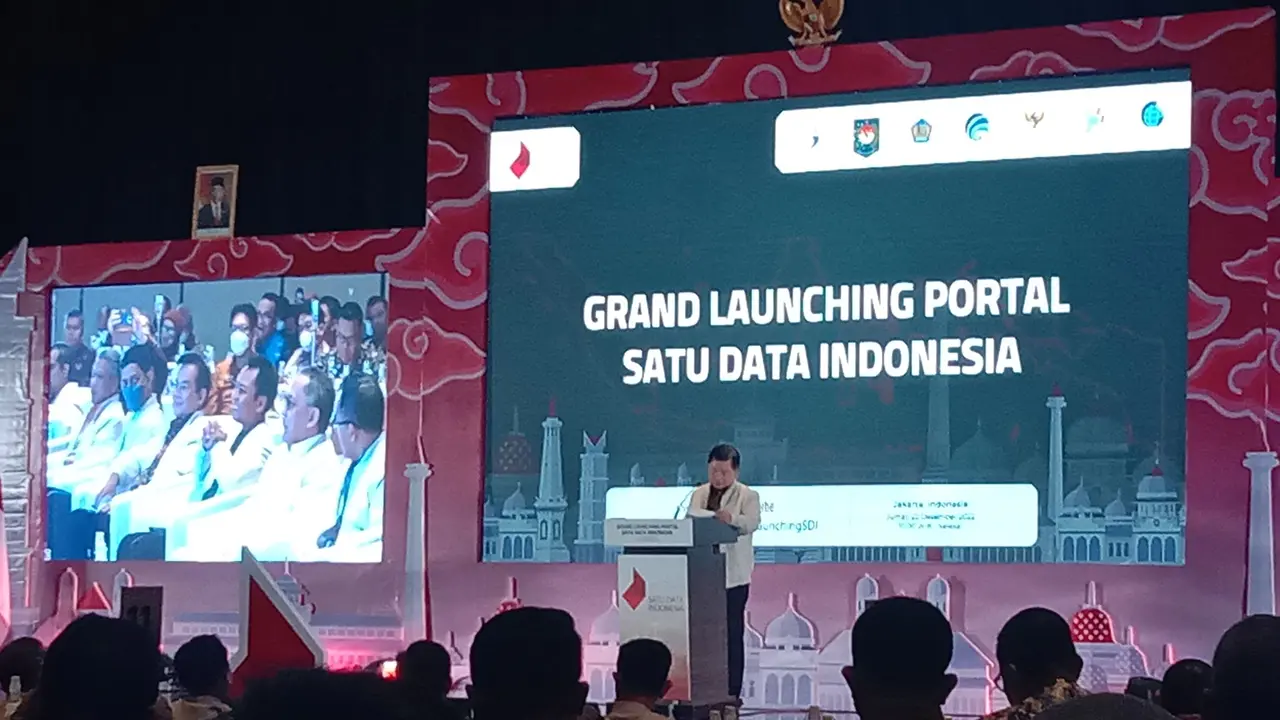 Menteri PPN/Kepala Bappenas Suharso Monoarfa dalam Grand Launching Portal Satu Data Indonesia di The Westin Jakarta, Jumat (23/12/2022). Di acara ini Suharso menyoroti polemik data beras.