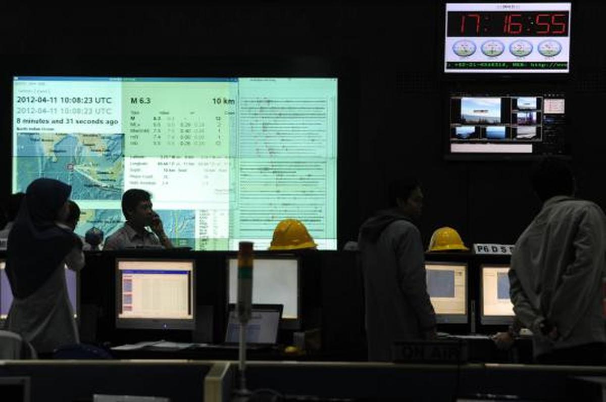Kesibukan kantor BMKG Jakarta saat gempa 
