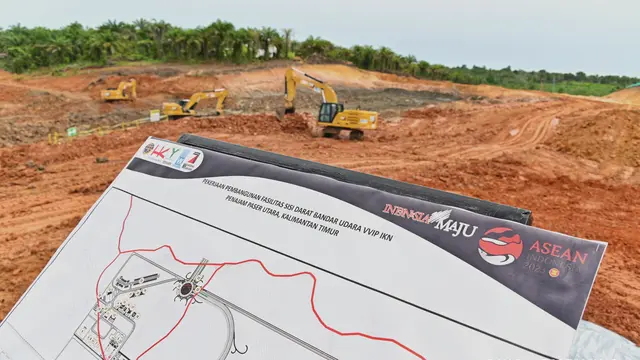 Menteri Perhubungan (Menhub) Budi Karya Sumadi mengecek kemajuan pembangunan Bandara Nusantara di Ibu Kota Nusantara (IKN), pada Rabu (24/1/2024). (Dok Kemenhub)
