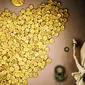 Koin emas yang dipamerkan di sebuah museum Manching, Jemarn, telah dicuri oleh penjahat terorganisir yang hanya butuh waktu 9 menit tanpa membunyikan alarm.(AP: Frank Maechler/dpa)