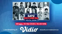 Konser Amal Satu Indonesia Digital Show bisa disaksikan lebih awal melalui aplikasi Vidio, yakni pukul 16.00 WIB.