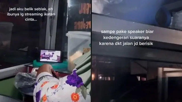 Viral Ibu Nonton Sinetron Pakai Speaker Sambil Jualan Seblak, Bikin Ngakak