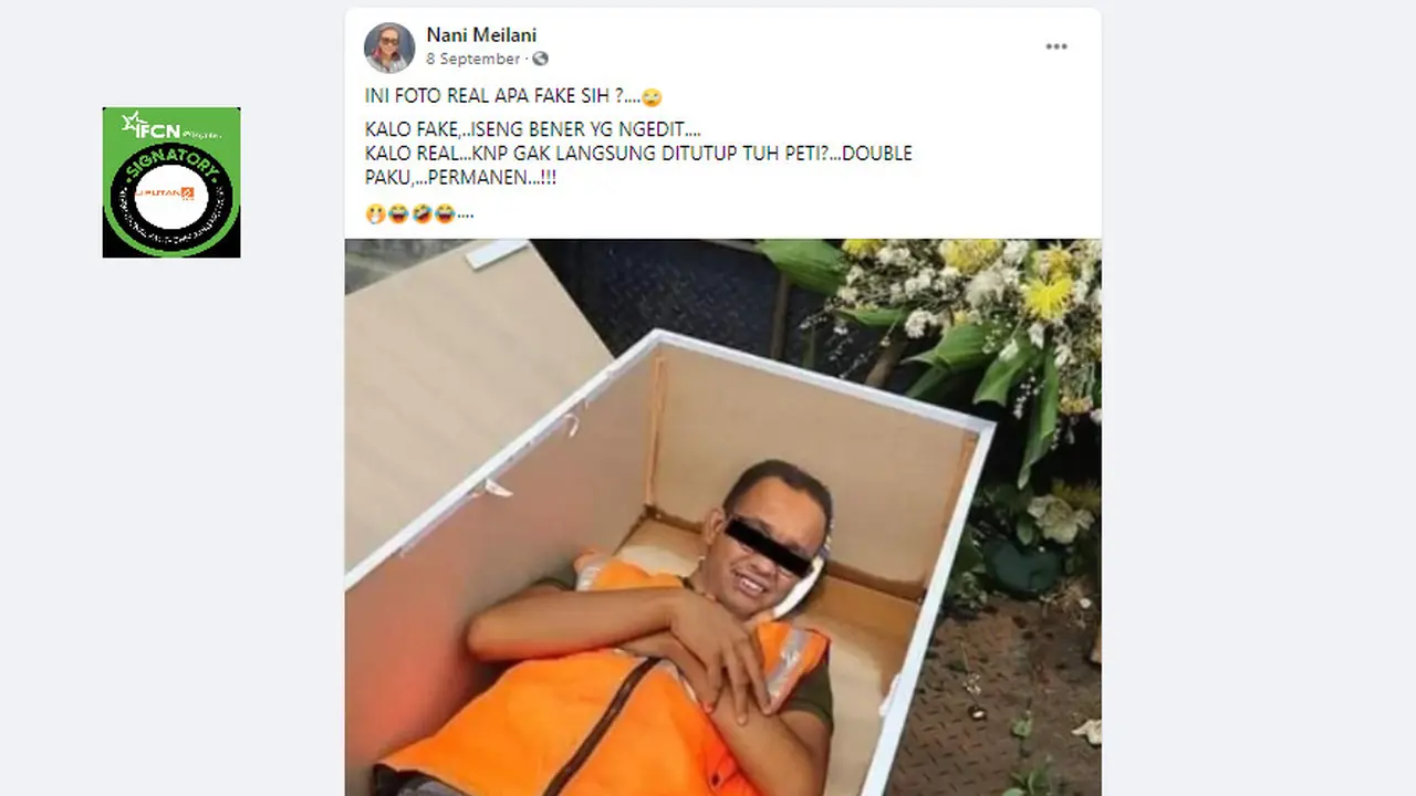 Penelusuran Klaim Foto  Anies Baswedan Tidur di Dalam Peti
