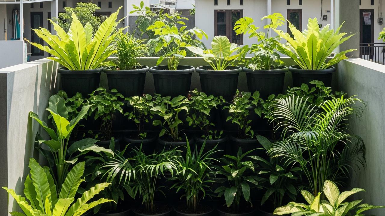 Inspirasi Living Fence dari Tanaman Berlapis (AI Generated)