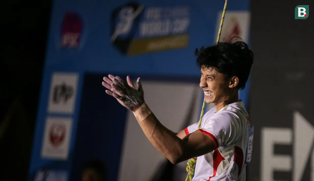 Menariknya lagi, IFSC 2022 ini merupakan kejuaraan dunia pertama yang diikuti oleh atlet 19 tahun itu. (Bola.com/Bagaskara Lazuardi)
