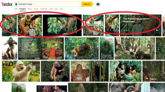 Hasil penelusuran Yandex