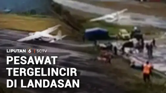 Pesawat Tergelincir di Landasan