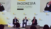 Sesi Conference dengan tema “Investing in the New Capital City”, bertempat di Paviliun Indonesia pada gelaran pameran industri Hannover Messe 2023, Selasa (18/4) waktu Hannover. Rencana relokasi Ibu Kota Negara (IKN) Republik Indonesia telah lama dikaji oleh Pemerintah RI. (Dok. Kemenperin)