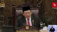 Ketua MPR RI Bambang Soesatyo alias Bamsoet dalam pidato pengantar sidang tahunan MPR 2024 di Gedung DPR/MPR, Jakarta, Jumat (16/8/2024). (Foto: Tangkapan Layar Youtube TV Parlemen).