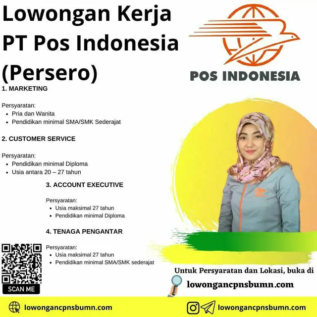 Poster lowongan kerja PT Pos Indonesia