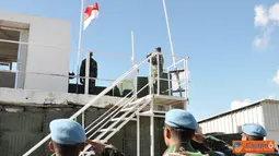 Citizen6, Lebanon: Serah terima pos keamanan dari Batalyon Kontingen Spanyol UNIFIL kepada Indobatt telah dilaksanakan dengan upacara militer di UN Posn 9-15 Kafer Killa, Lebanon Selatan, Senin (12/11). (Pengirim: Badarudin Bakri).