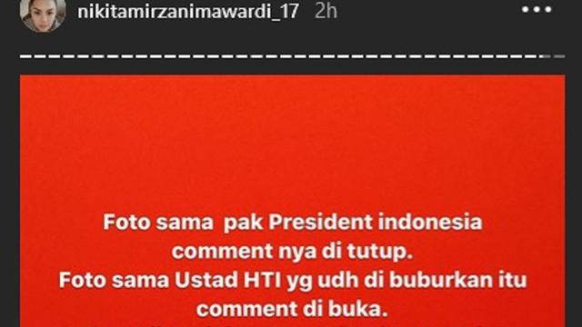 Unggahan Nikita Mirzani (Instagram/ nikitamirzanimawardi_17)