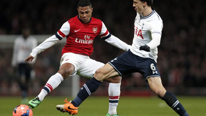 Serge Gnabry ketika masih membela Arsenal. (AFP/Adrian Dennis)