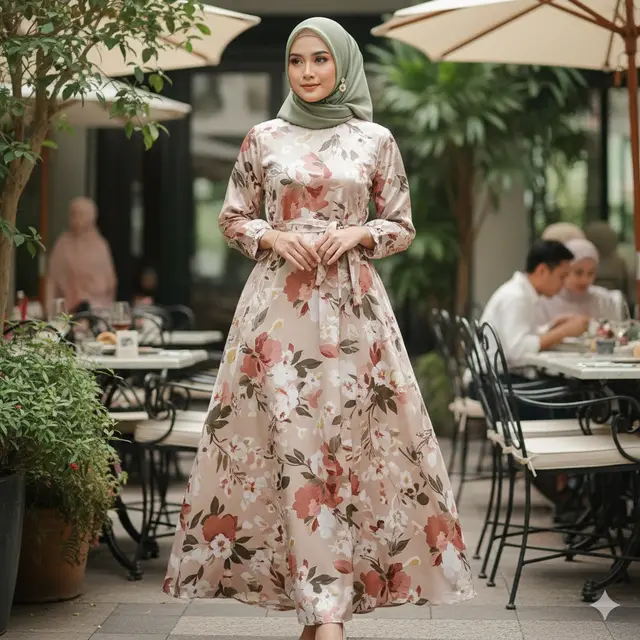 Model Gamis Bahan Satin Terbaru