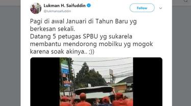 Honda CR-V Milik Menteri Agama Mogok di Jalan (Foto: Twitter)
