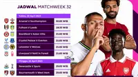 Daftar Pertandingan Liga Inggris 2022/2023 Matchweek 32 di Vidio, 22 & 23 April 2023. (Sumber : dok. vidio.com)