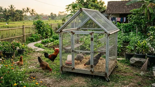 Ide Kandang Ayam Mini dari Kawat Ram Rak Piring Bekas