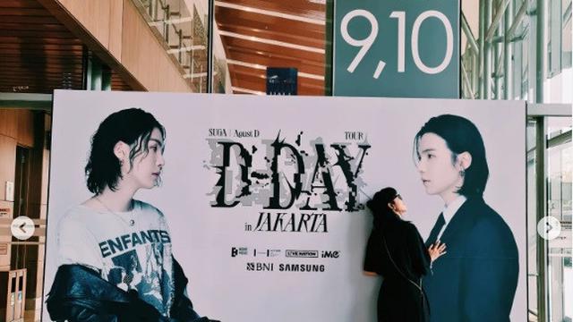 Dinda Kanyadewi nonton konser Suga BTS bertajuk Agust D Tour: D-DAY Jakarta 2023 (Foto: Instagram dindakanyaa_