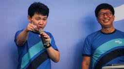 Direktur Moji, Hendy Lim memberikan pernyataan saat launching MOJI di Sumarecon Mall Serpong, Tangerang Selatan, Minggu (21/08/2022). (Bola.com/Bagaskara Lazuardi)