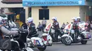 Sejumlah Polisi Wanita beraksi dengan Motor gedenya menunjukkan safety Riding yang benar dan aman saat apel di Korlantas Polri, Jakarta, Selasa (9/5). Jelang Bulan Ramadhan korlantas gelar Pasukan Operasi Patuh Jaya 2017. (Liputan6.com/Helmi Afandi)