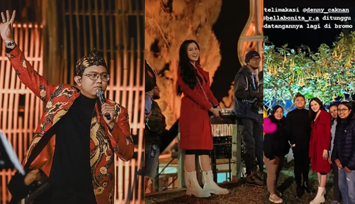 Setelah menikah dengan Denny Caknan, Bella Yunita tampak mendampingi sang suami saat tampil di gelaran Jazz Gunung Bromo 2023. Penampilan istri pelantun Kartonyono Medot Janji pun menarik  perhatian. Berikut potret Bella mendampingi sang suami manggung. [Instagram/denny_caknan/Istimewa]