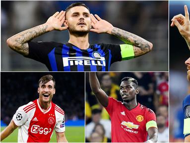 Berikut ini daftar top scorer sementara Liga Champions 2018/2019. Messi teratas dengan koleksi 3 gol. (Foto-foto Kolase AP dan AFP).