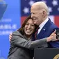 Joe Biden juga mengucapkan terima kasih kepada Kamala Harris yang ia nilai sudah menjadi mitra yang luar biasa. (AP Photo/Matt Kelley, File)