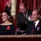 Kate Middleton dan Pangeran William di Festival of Remembrance yang digelar di Royal Albert Hall, Inggris, Sabtu, 9 November 2019. (CHRIS JACKSON / POOL / AFP)