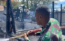 Batalyon 756 Sigap Padamkan Kebakaran Dekat Polres Jayawijaya, Tunjukkan Komitmen Bantu Warga