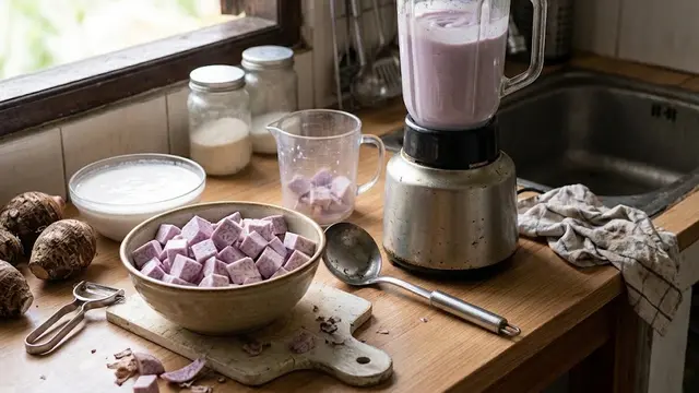 Resep kue talas kukus dengan santan