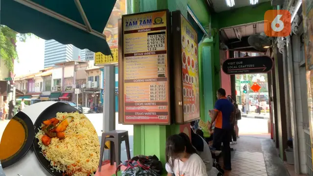 Zam Zam Singapore berlokasi dekat Masjid Sultan di kawasan Arab Street