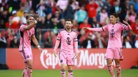 Lionel Messi saat bermain untuk Inter Miami pada laga kontra Toronto FC hari Minggu (06/10/2024) dini hari WIB. (Vaughn Ridley / GETTY IMAGES NORTH AMERICA / Getty Images via AFP)
