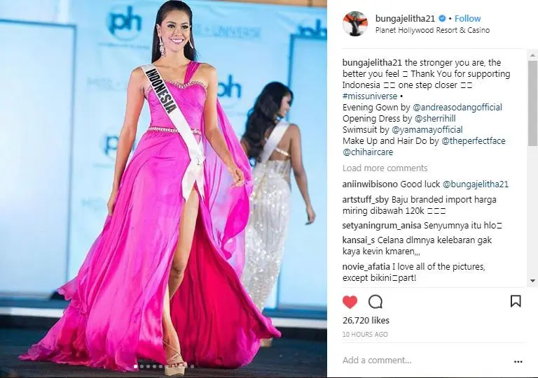 Bunga Jelitha di ajang Miss Universe 2017