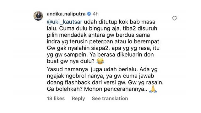 5 Klarifikasi Uki Soal Pengakuan Andika Dikeluarkan dari Peterpan, Ariel Ikut Komentar