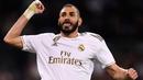 5. Karim Benzema (65 gol) - Pemain asal Prancis ini memiliki ketajaman dalam mencetak gol di kompetisi Liga Champions. Dari seluruh penampilannya bersama Real Madrid dan Lyon, Benzema telah mengoleksi 65 gol di Liga Champions. (AFP/Oscar Del Pozo)