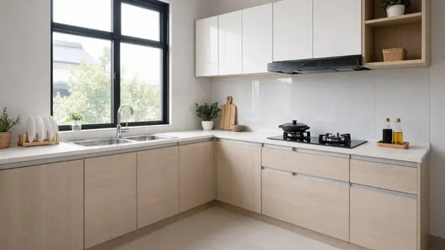 Desain Dapur Rumah Subsidi yang Terlihat Luas dan Rapi (AI generated)