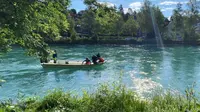 Proses pencarian anak sulung Ridwan Kamil di Sungai Aare Kota Bern, Swiss. (Sumber Foto: Kemenlu RI)