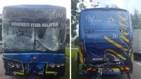 Pertandingan squash di SEA Games 2017 harus ditunda karena bus yang membawa tim Myanmar, Filipina, dan Thailand, mengalami kecelakaan. (dok. Yahoo Singapore)
