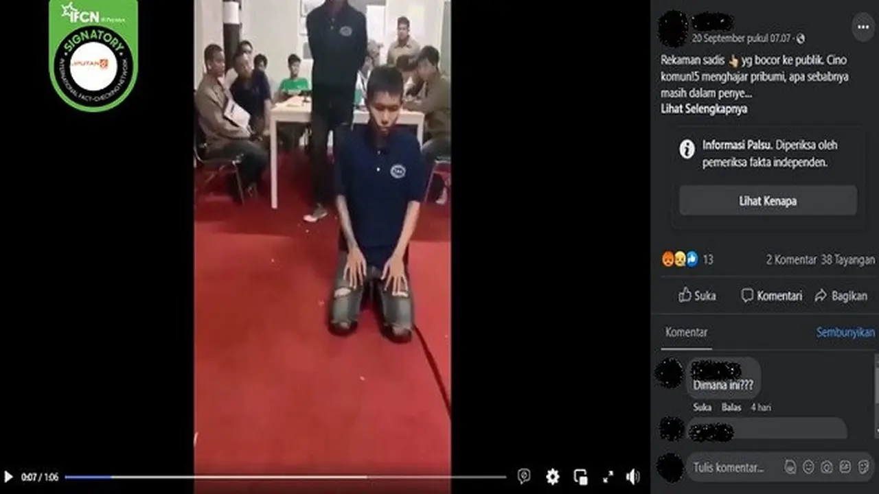 Gambar Tangkapan Layar Video yang Diklaim Warga Pribumi Dianiaya oleh WN China (sumber: Facebook).