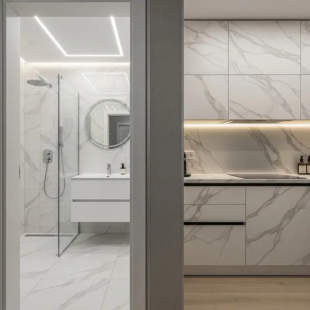 Desain Kamar Mandi Bersebelahan dengan Dapur