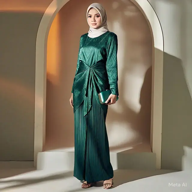 5 Model Gamis Plisket Kekinian dan Feminim, Sering Jadi Tren di Medsos (created by AI)