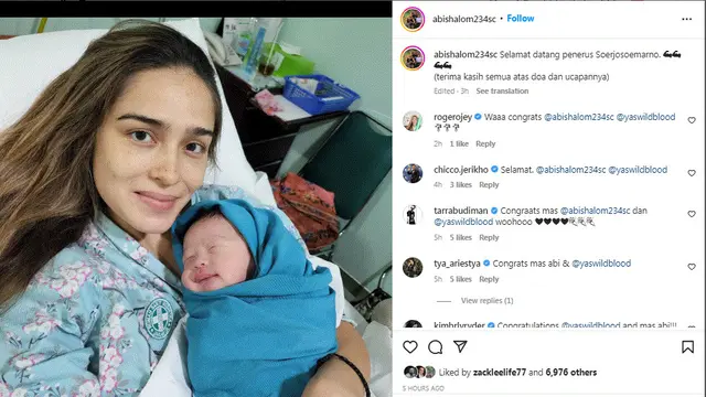 Yasmine Wildblood Melahirkan anak ketiga