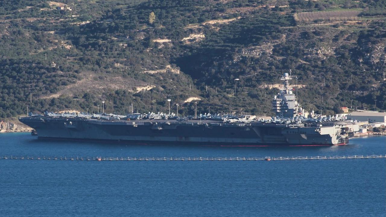 FOTO: Ketegangan Iran AS Memuncak, USS Gerald R Ford Merapat di Kreta Menuju Timur Tengah
