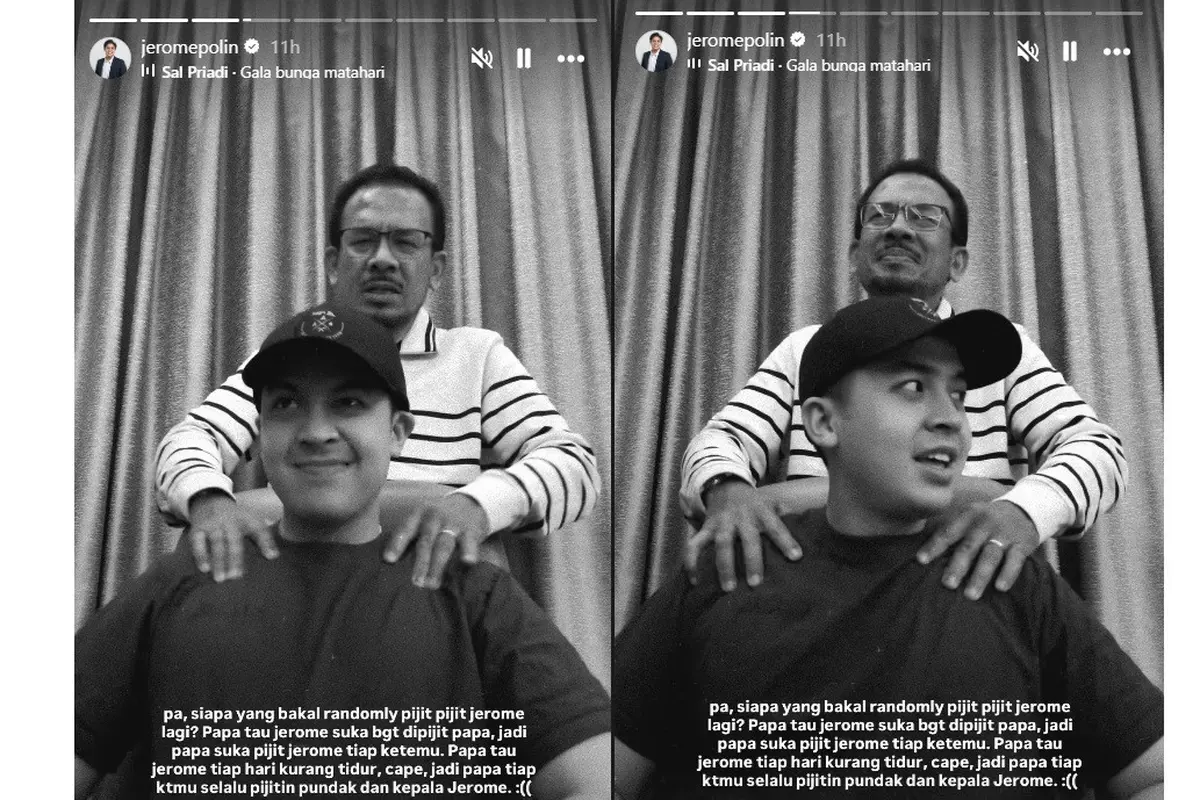 Kenangan Jerome Polin dan mendiang ayahanda. (Instagram/ jeromepolin)