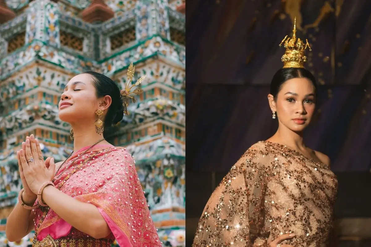 6 Pesona Anggun Andien Aisyah Pakai Busana Tradisional Thailand Chut Thai usai Manggung Perdana di Bangkok