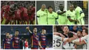 Liga Champions sudah menyelesaikan babak 16 besar, kini delapan tim terbaik siap bertarung pada babak perempat final. Barcelona dan Real Madrid memiliki catatan paling meyakinkan karena lolos dengan keunggulan agregat empat gol. (AFP-Reuters)